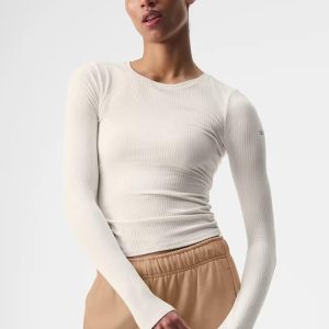 26413DXY-cover-1.jpg Fitted Ribbed Long Sleeve Crop Top 26413DXY