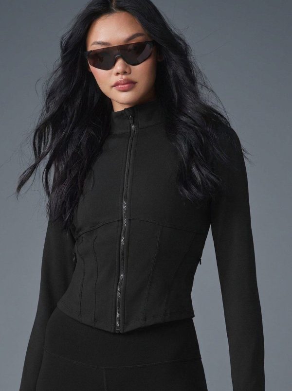 Cropped Stand Collar Zip Up Athletic Jacket 910d