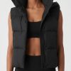 Stand Collar Hooded Puffer Vest 910f