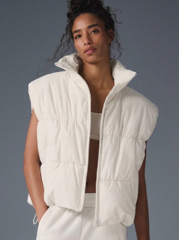 Stand Collar Full Zip Quilted Puffer Vest 910j